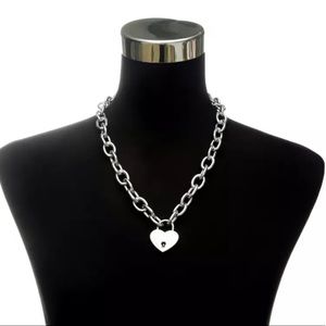 Locker Heart Chunky Chain Necklace